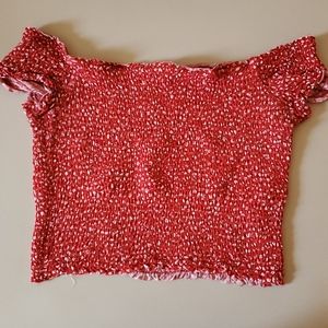 Large Red Off the Shoulder crop top